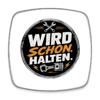 Wird Schon Halten Mechaniker - Viereckiger Kühlschrankmagnet - Weiß - Vorne