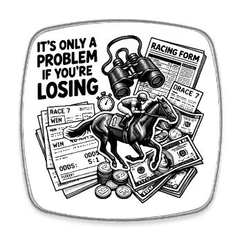 It is only a problem if you are in horse racing - Square fridge magnet - white - Front