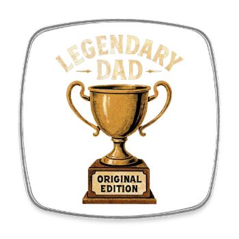 Legendary Dad – Retro Trophy Édition Originale - Magnet carré - blanc - Devant