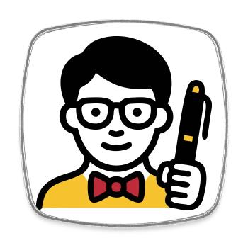 Lehrer Professor Brille Comic - Viereckiger Kühlschrankmagnet - Weiß - Vorne