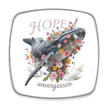 Andenken an den Buckelwal Hope/ Timmy - Viereckiger Kühlschrankmagnet - Weiß - Vorne