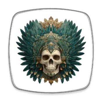 Crâne de Quetzal Calavera - Magnet carré - blanc - Devant