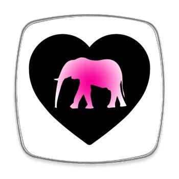 Elefant - Viereckiger Kühlschrankmagnet - Weiß - Vorne
