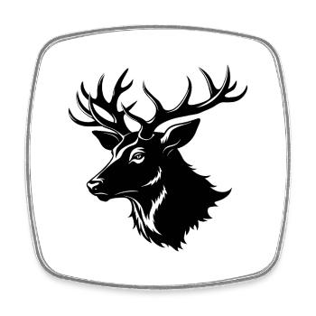 Elk Head Shape - Square fridge magnet - white - Front
