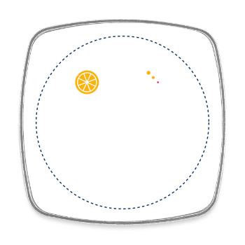 Citrus Orbit Print - Square fridge magnet - white - Front