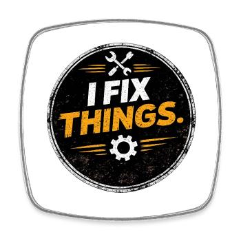 I Fix Things Mechaniker-Logo - Viereckiger Kühlschrankmagnet - Weiß - Vorne
