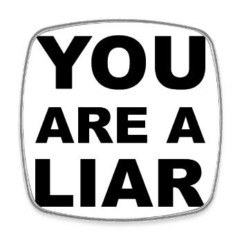 liar Lugner - Square fridge magnet - white - Front
