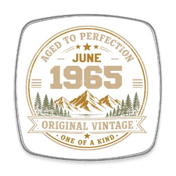 Vintage Juni 1965 – Original Perfection Juni 1965 - Viereckiger Kühlschrankmagnet - Weiß - Vorne