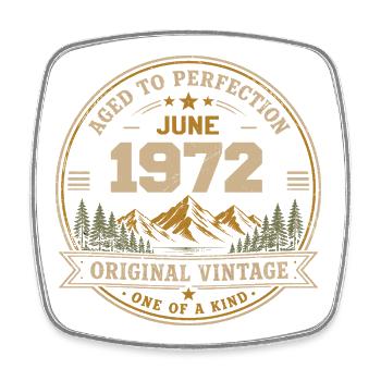 Vintage June 1972 - Original Perfection June 1972 - Square fridge magnet - white - Front