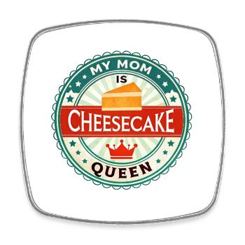 Cheesecake Queen Mutti Abzeichen - Viereckiger Kühlschrankmagnet - Weiß - Vorne
