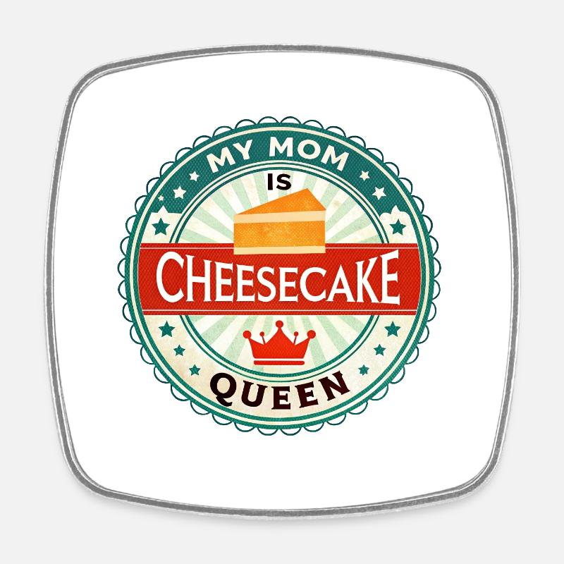 Badge de maman Reine Cheesecake - Magnet carré - blanc
