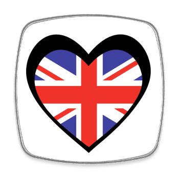 United Kingdom Black Heart – Love for the UK - Square fridge magnet - white - Front