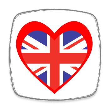 United Kingdom Heart – Love for the UK - Square fridge magnet - white - Front