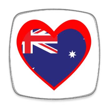 Red Aussie Heart – True Southern Spirit - Magnet carré - blanc - Devant