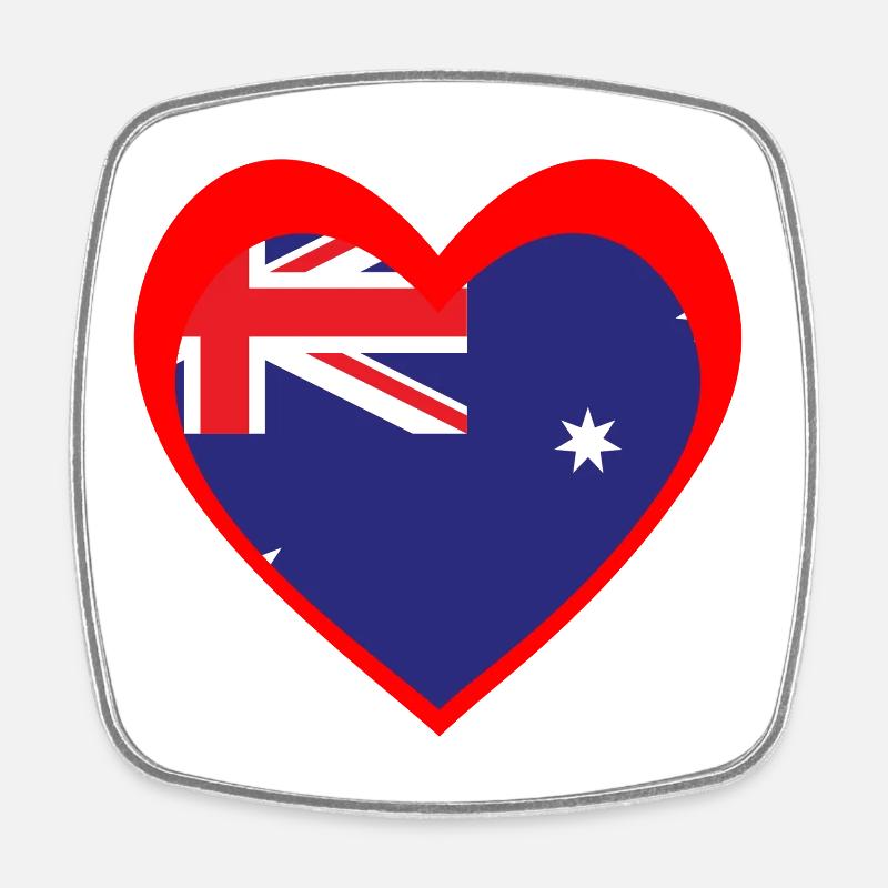 Red Aussie Heart – Wahrer südlicher Geist - Viereckiger Kühlschrankmagnet - Weiß