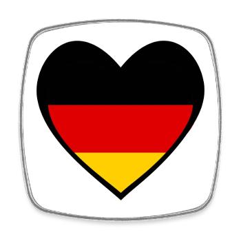 Schwarze Deutschland Herzflagge – Moderner Stil - Magnet carré - blanc - Devant