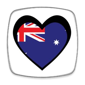 Black Aussie Heart – Bold Modern Australia - Magnet carré - blanc - Devant