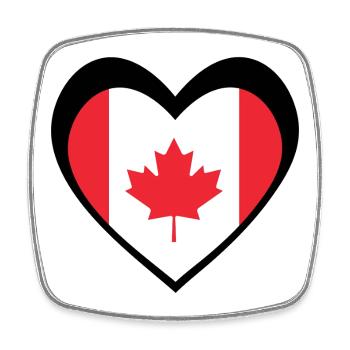 Black Maple Heart – Bold Modern Canada - Magnet carré - blanc - Devant