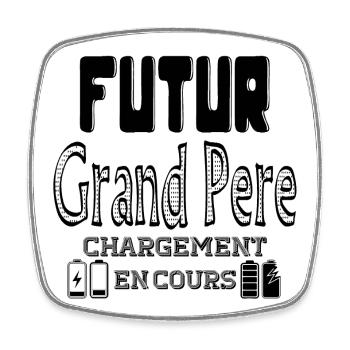 Futur Grand Père Chargement En Cours - Magnet carré - blanc - Devant