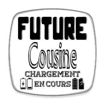 Future Cousine Chargement En Cours - Magnet carré - blanc - Devant