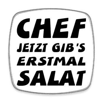 Chef - Viereckiger Kühlschrankmagnet - Weiß - Vorne