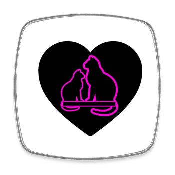 feline - Square fridge magnet - white - Front