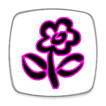 Fleur - Magnet carré - blanc - Devant