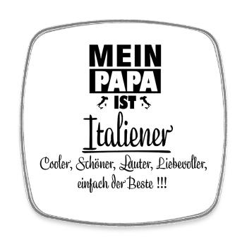 Italienischer Papa, Vater  - Viereckiger Kühlschrankmagnet - Weiß - Vorne