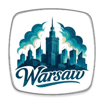 Warschau Skyline: Episch & Fantastisch - Viereckiger Kühlschrankmagnet - Weiß - Vorne
