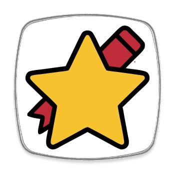 Star Pen School Teacher - Square fridge magnet - white - Front