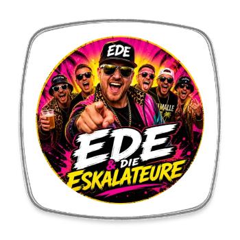 EDE und Die Eskalateure - Viereckiger Kühlschrankmagnet - Weiß - Vorne