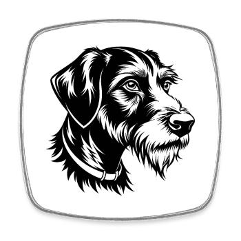 German Wirehaired Pointer - Square fridge magnet - white - Front