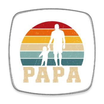Vater und Sohn schenken Vater und Sohn Vater und Tochter - Viereckiger Kühlschrankmagnet - Weiß - Vorne