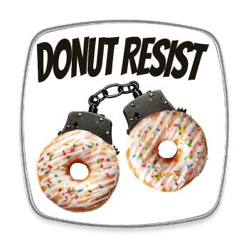Donut Resist lustiges Donut-Shirt - Viereckiger Kühlschrankmagnet - Weiß - Vorne