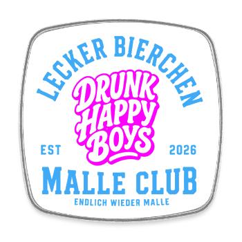 Malle 2026 Lecker Bierchen Malle Club - Viereckiger Kühlschrankmagnet - Weiß - Vorne