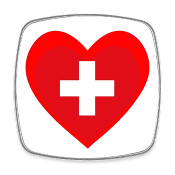 Schweiz Herz – Liebe zur Schweiz - Magnet carré - blanc - Devant