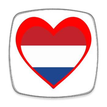 Nederland Hart – Liefde voor Nederland - Magnet carré - blanc - Devant