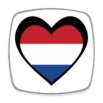 Nederland Hart Zwart – Liefde voor Nederland - Magnet carré - blanc - Devant