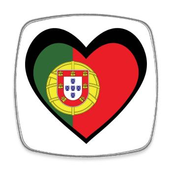 Portugal Coração Preto – Amor por Portugal - Magnet carré - blanc - Devant