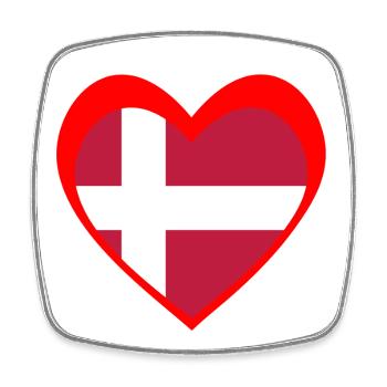 Danmark Hjerte – Kærlighed til Danmark - Square fridge magnet - white - Front