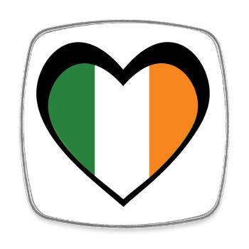 Ireland Black Heart – Love for Ireland - Square fridge magnet - white - Front