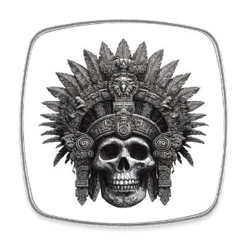 Maya Krieger Azteken Design - Viereckiger Kühlschrankmagnet - Weiß - Vorne