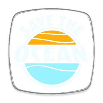 Save The Ocean Ocean Activism Environment Statement - Square fridge magnet - white - Front