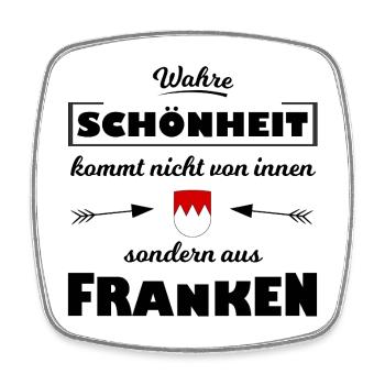 Wappencrest roter Zackenrand Franken - Viereckiger Kühlschrankmagnet - Weiß - Vorne