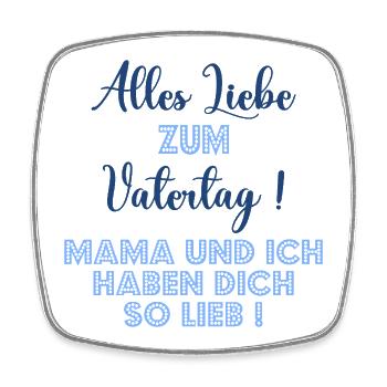 Erster Vatertag - Papa Mama Baby - Viereckiger Kühlschrankmagnet - Weiß - Vorne