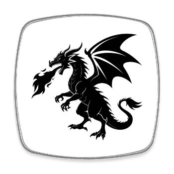 Fire Breathing Dragon - Square fridge magnet - white - Front