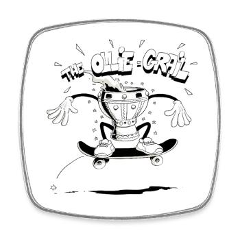 The Ollie Grail - Magnet carré - blanc - Devant