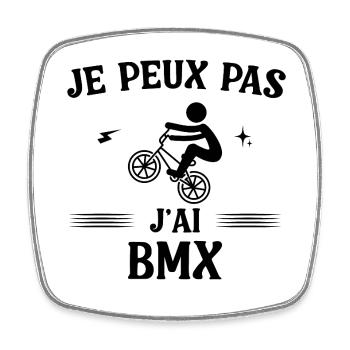 je peux pas j'ai bmx - Magnet carré - blanc - Devant