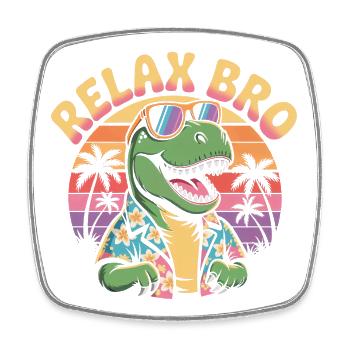 Entspann dich, Bruder Retro T-Rex Dinosaurier - Viereckiger Kühlschrankmagnet - Weiß - Vorne