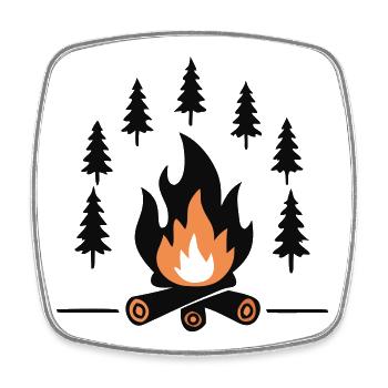 Forêt Chaleureuse du Feu de Camp - Magnet carré - blanc - Devant